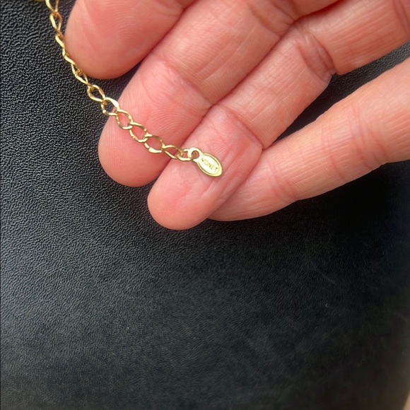 Vintage Monet Gold and Green Necklace with Rhinestones and Elegant Design - Picture 6 of 9